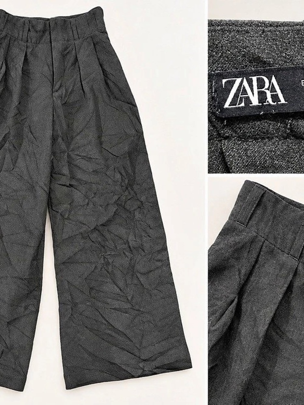Zara Wide Leg Pants in Black Size Medium (28) Like New